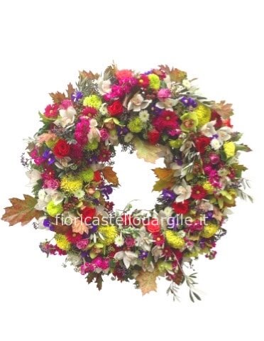 Coroncina di fiori essiccat assortiti