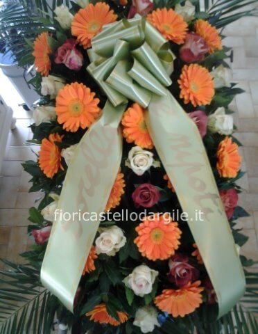 Cuscino funebre con nastro
