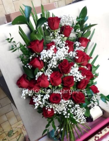 Mazzo funebre con nastro