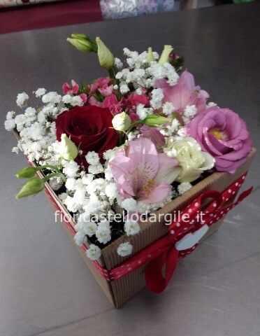 Flower Box piccolo con rosa rossa