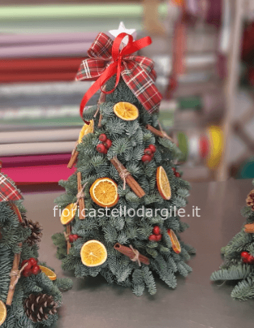 Alberino di Natale in pino nobilis, tutto naturale