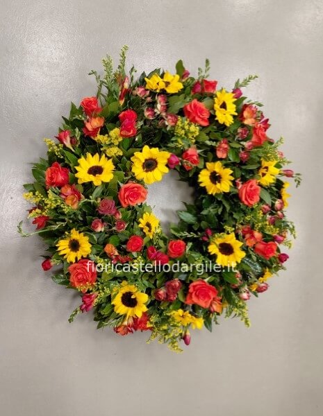 Corona funebre d.70 cm. con o senza gambe